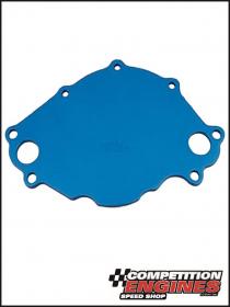 Meziere WP113B SBF Windsor Back Plate Billet Aluminum, Blue Anodized, Ford, 289/302/351 Small Block